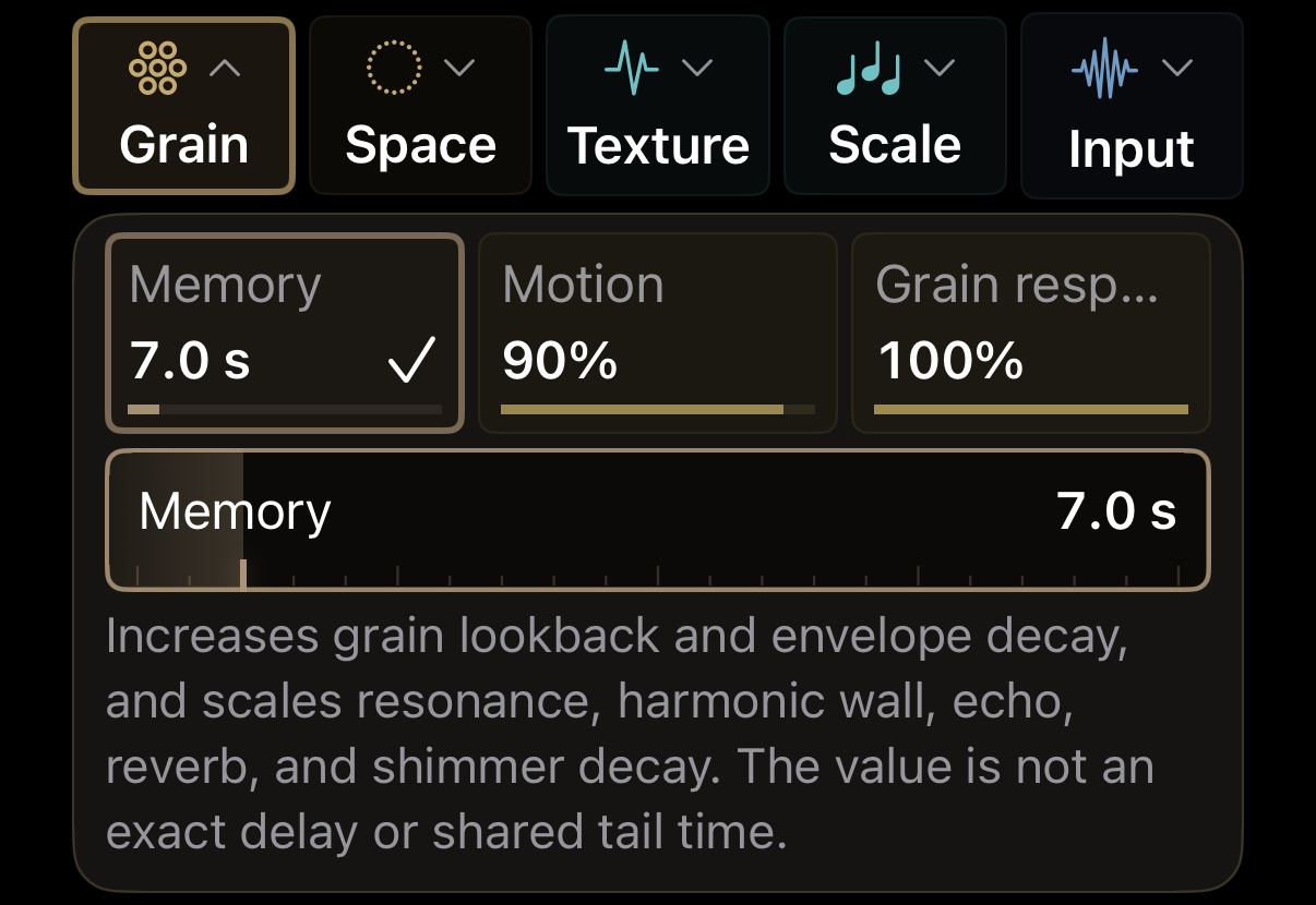 Expanded Grain parameters