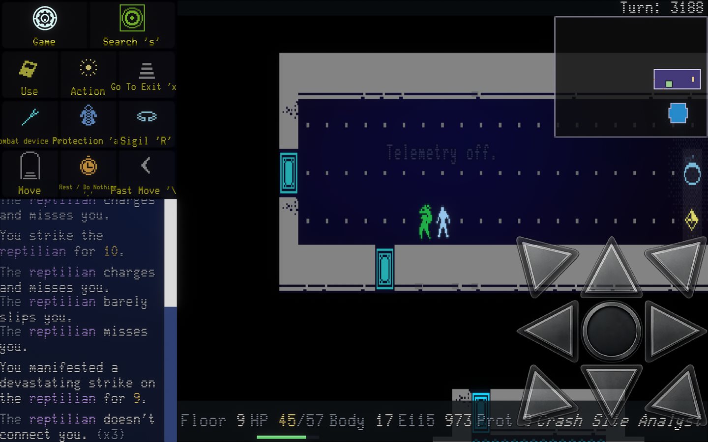 Virtual D-pad in a corridor