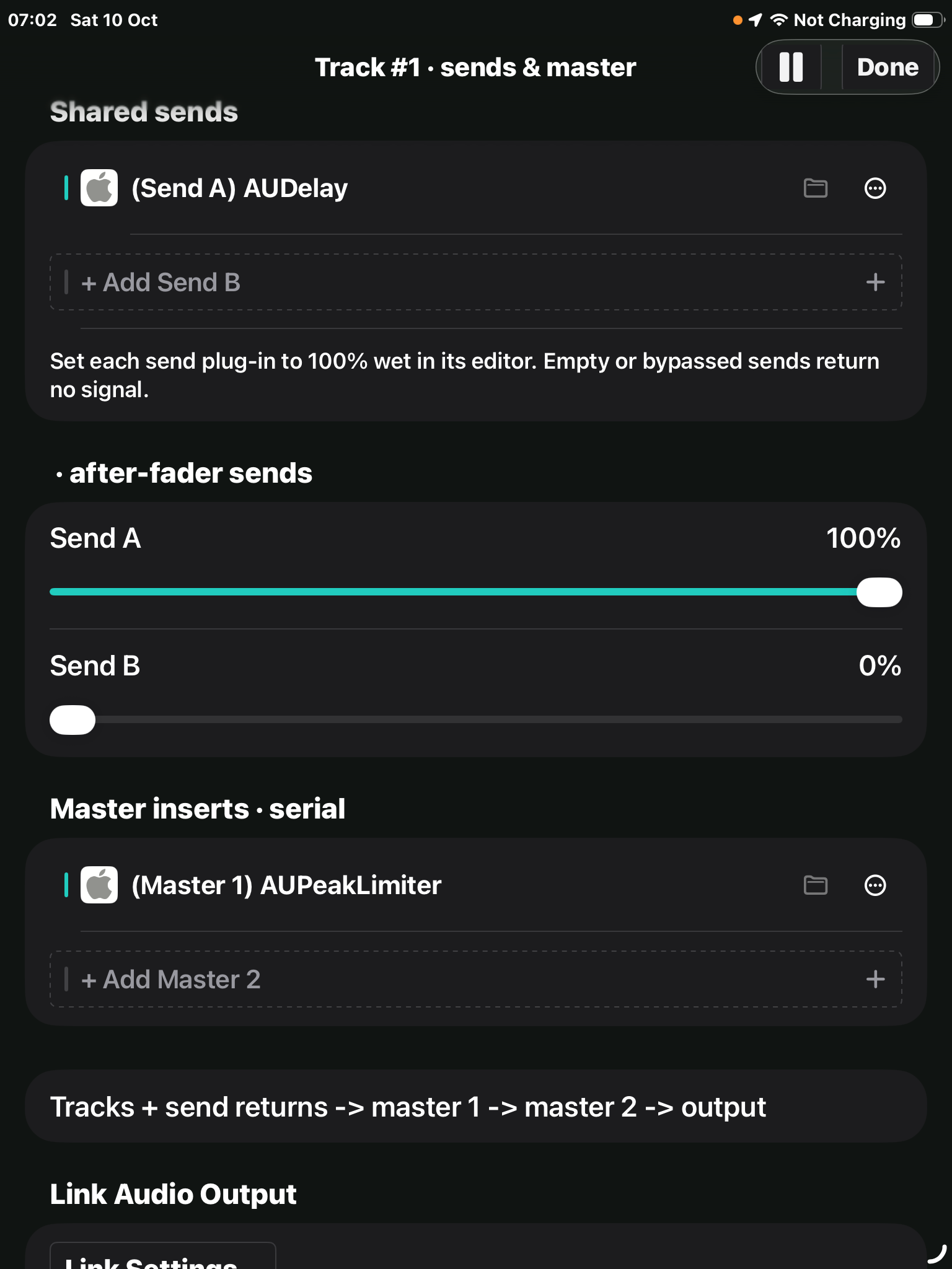 HostSonic send, master insert and parameter assignment controls