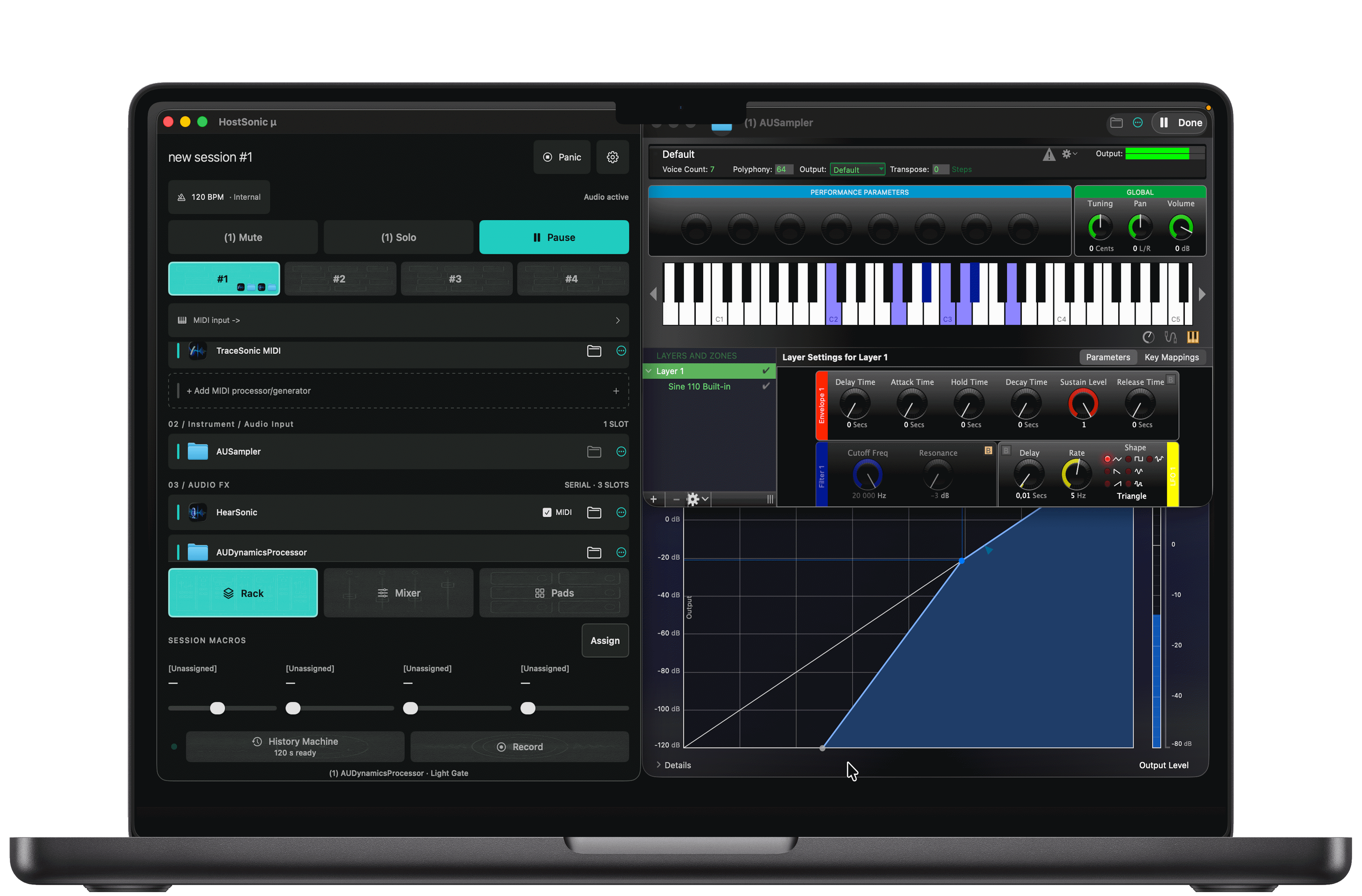 HostSonic μ main app on Mac